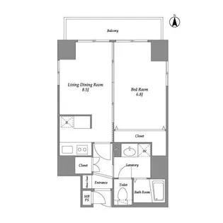 メトロステージ中目黒1【6階】の間取り