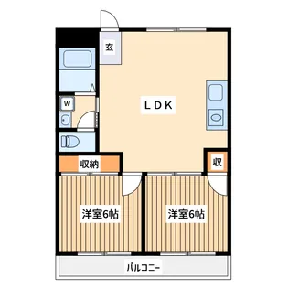 カントリーフラッツ【1階】の間取り
