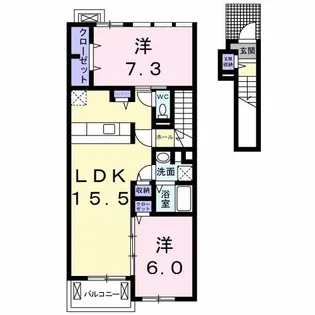 サン エスポワール【2階】の間取り