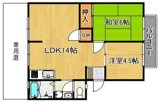 サンパレス粟殿【1階】の間取り