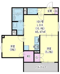 クリエオーレ誉田【1階】の間取り