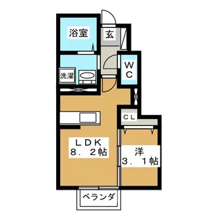 The 海津【1階】の間取り