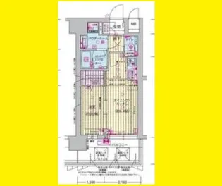 プレサンス東淀川駅前プローシェ【14階】の間取り