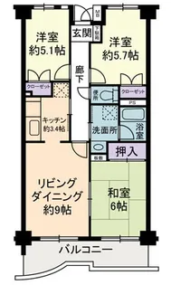 パインベル【4階】の間取り