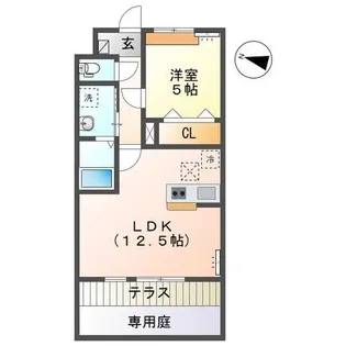 イーストブルー【1階】の間取り