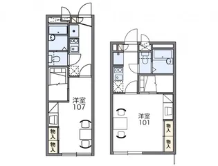 レオパレスグランクリュ【1階】の間取り