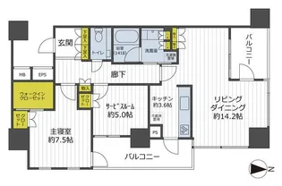 コートレジデントタワー【10階】の間取り