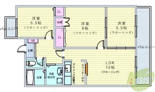 アビタシオン3【3階】の間取り