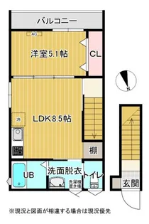 リブエール上諏訪B【2階】の間取り