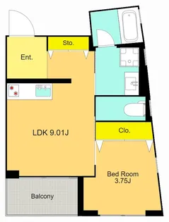 Kukuna Omori (ククナ オオモリ)【3階】の間取り