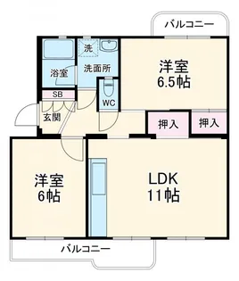 内野西団地3号棟【4階】の間取り