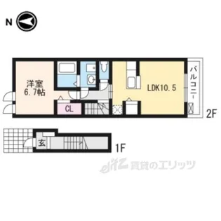 グランジェE【2階】の間取り