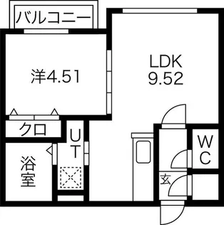 プレジング発寒【4階】の間取り