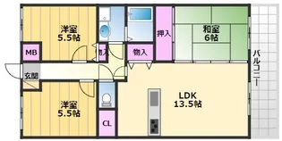 カルム長堀【2階】の間取り