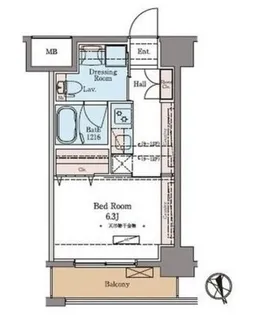 ラグゼナ北千住【8階】の間取り