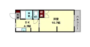 聖和ハイツ生駒B【1階】の間取り