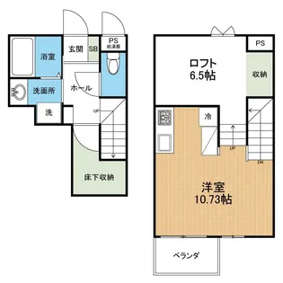 グランツ壺川【1階】の間取り
