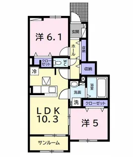 GUELL GARDEN I【1階】の間取り