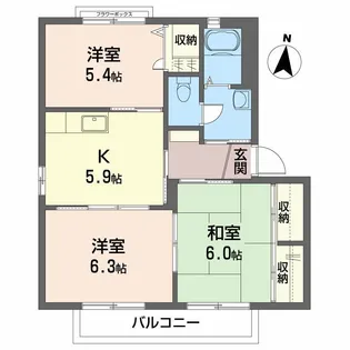 メゾンボヌール A棟【2階】の間取り