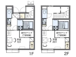 レオパレスエブリシン【1階】の間取り