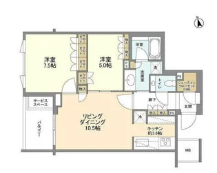 ザ・パークハウス広尾羽澤【2階】の間取り