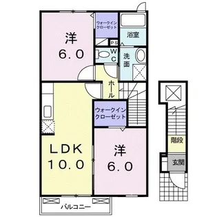 アンバーキャッスルA【2階】の間取り