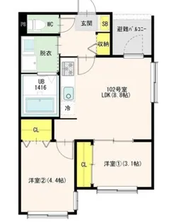 HT明円町【2階】の間取り