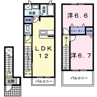 プラシードカーサ【2階】の間取り