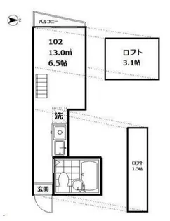 インベスト東大井【1階】の間取り