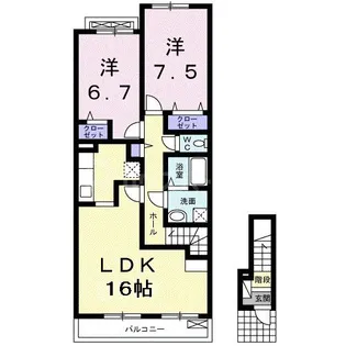 グランソレイユ【2階】の間取り