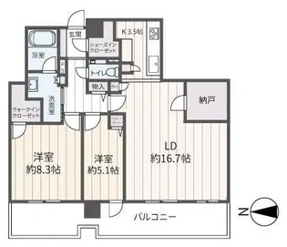 プレミストタワーズ札幌苗穂 アクアゲート【24階】の間取り