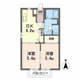 御蔵ガーデンシティ B【1階】の間取り