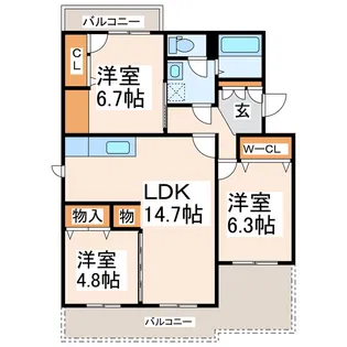 グランピア水上I【1階】の間取り