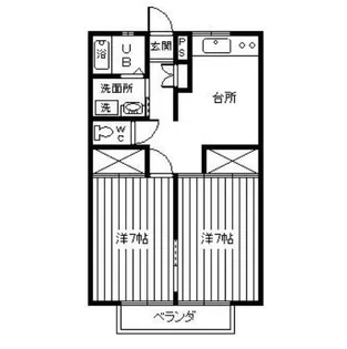 ランドパレス喜久田【1階】の間取り