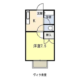 1Kの間取り画像