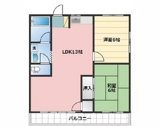 コーポいぬづか【2階】の間取り