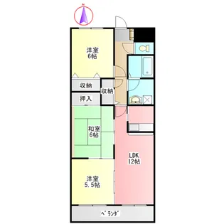 グランツ杉山II【6階】の間取り