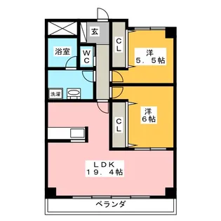 レジデンスタツミ二番館【4階】の間取り