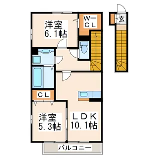 ホームパーティV号館【2階】の間取り