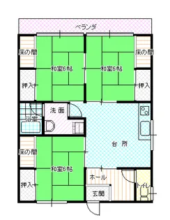 新潟県上越市東城町2【アパート】の間取り