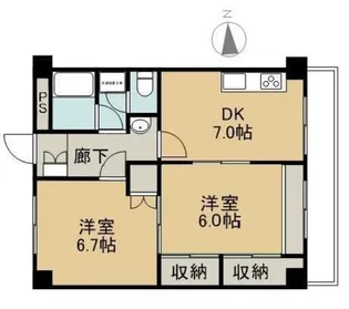 2DKの間取り画像