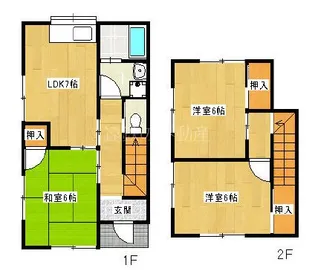静岡県磐田市福田【一戸建】の間取り