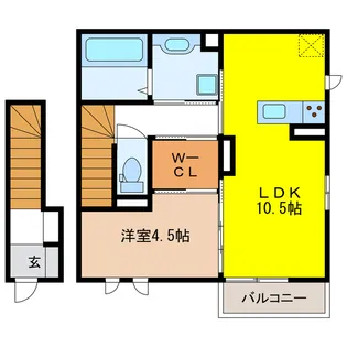 岐阜県岐阜市芋島4【アパート】の間取り