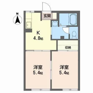 ラフィネ小石田【1階】の間取り