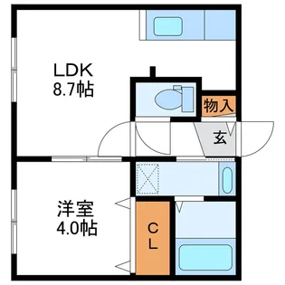 1LDKの間取り画像