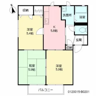 サンライトメゾン B棟【2階】の間取り