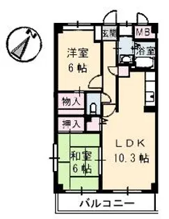 ウエルスA【6階】の間取り