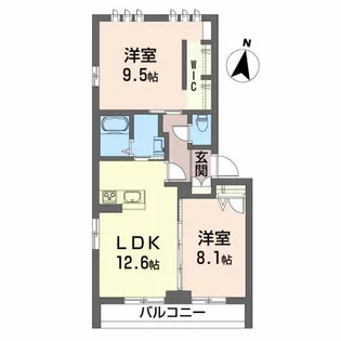 VILLA新町【2階】の間取り