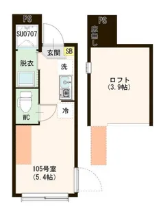 東京都中野区若宮1【アパート】の間取り
