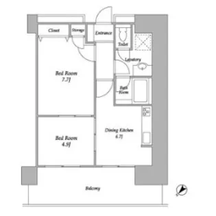東京都中央区勝どき1【マンション】の間取り